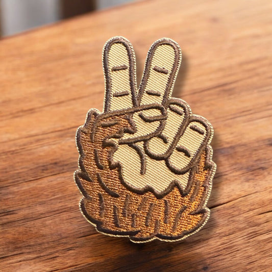 Bigfoot Peace Patch, Iron On Embroidered Patch - Wander Together Outfitters
