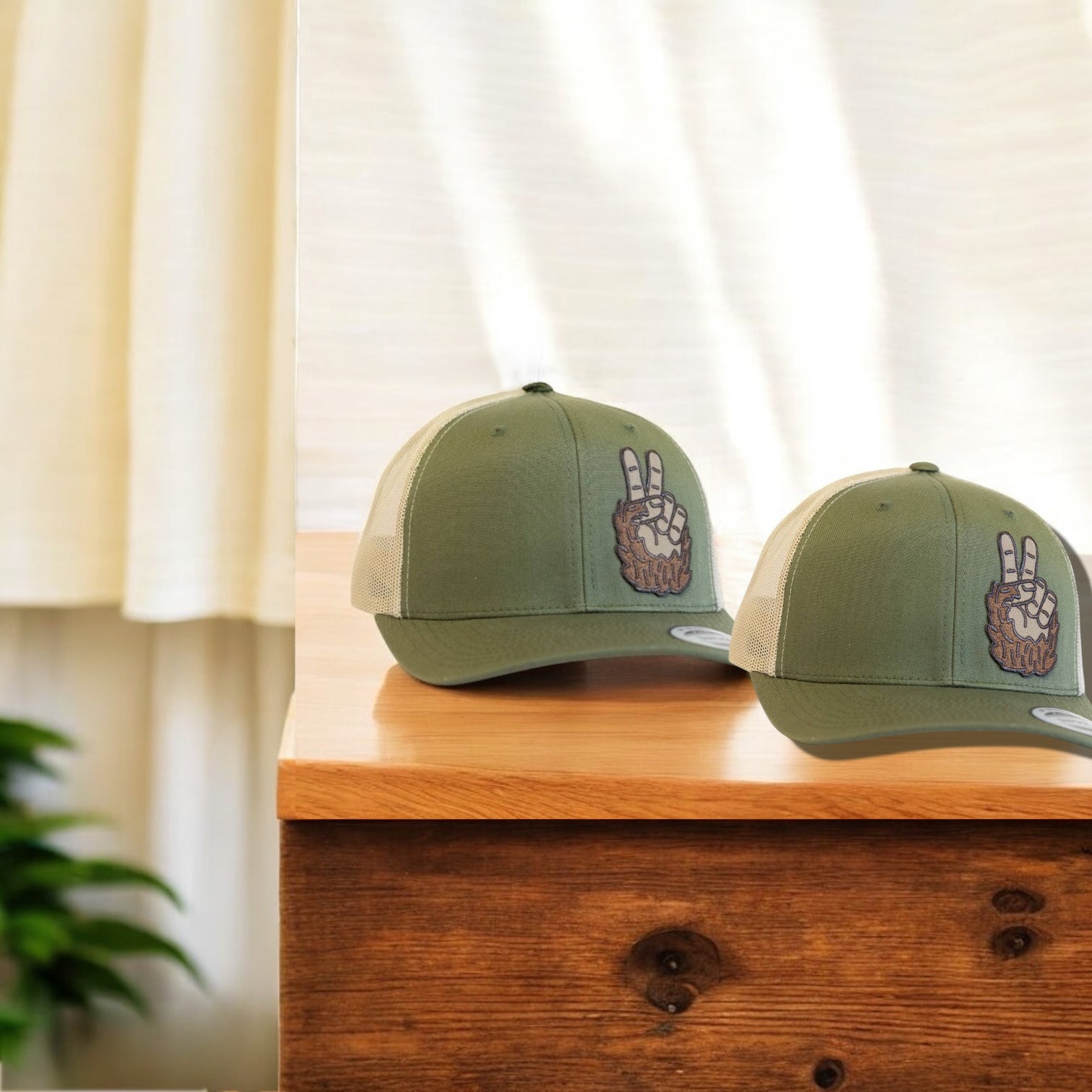 Bigfoot Peace Sign Patch 6 Panel Trucker Hat - Wander Together Outfitters