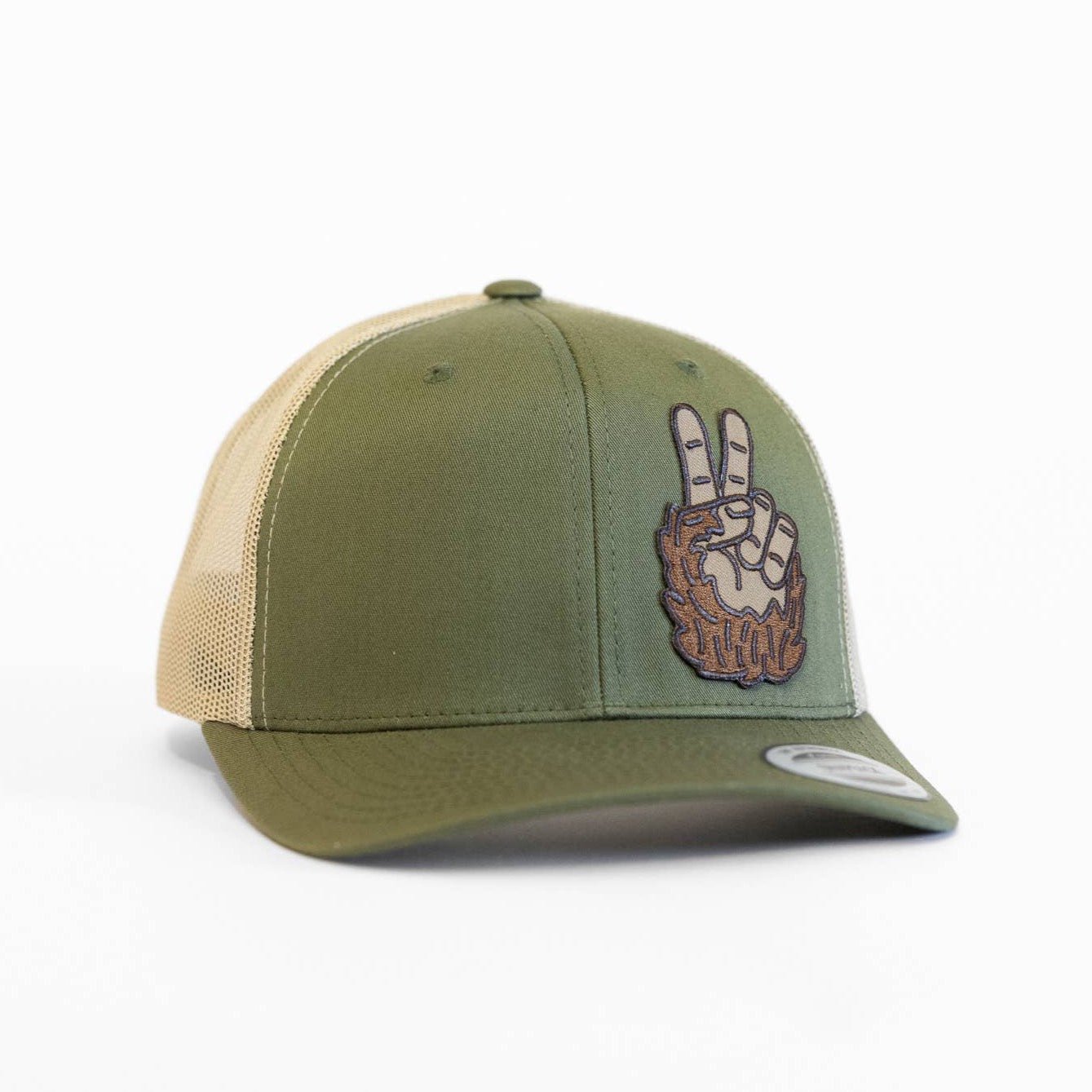 Bigfoot Peace Sign Patch 6 Panel Trucker Hat - Wander Together Outfitters