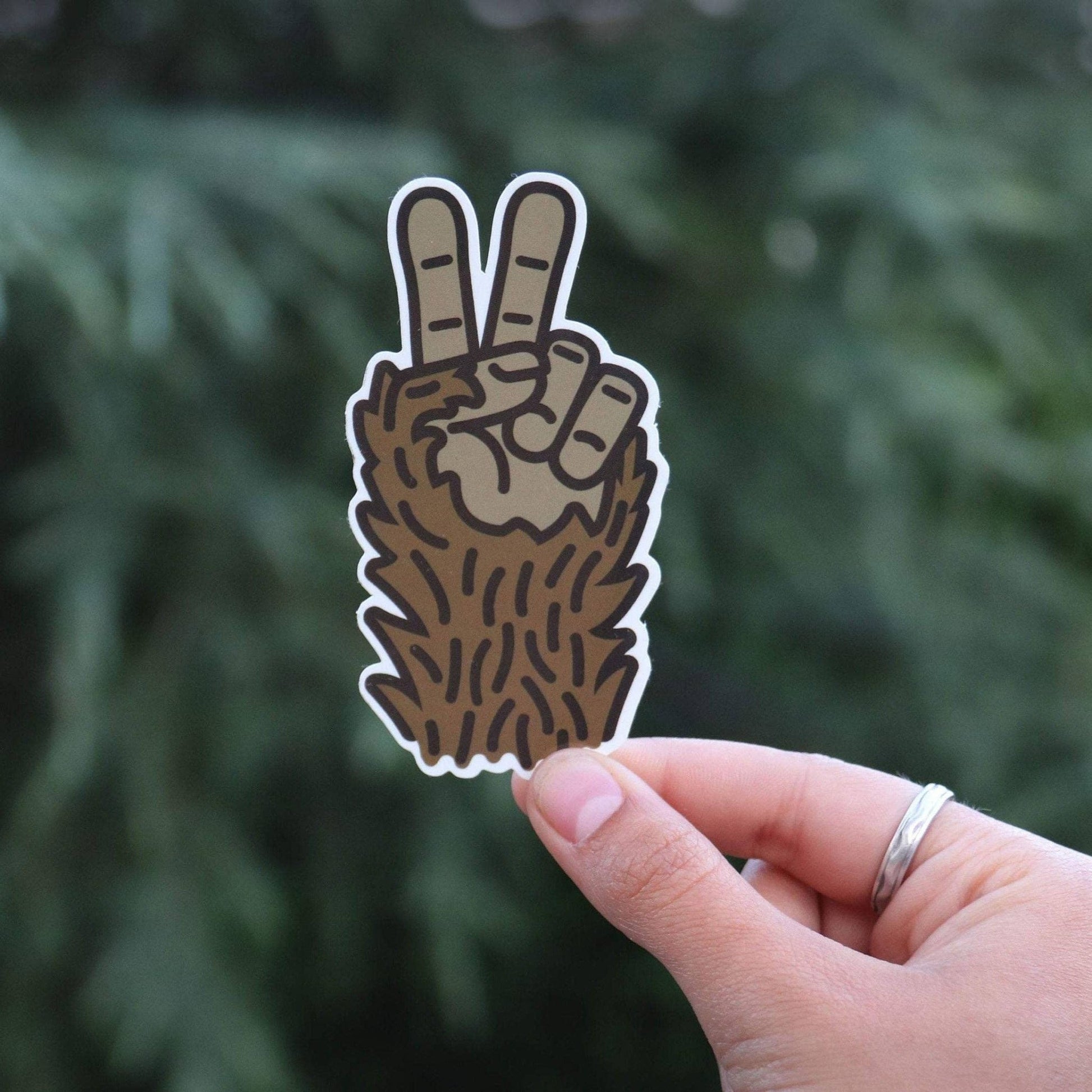 Bigfoot Peace Vinyl Sticker - Wander Together Outfitters