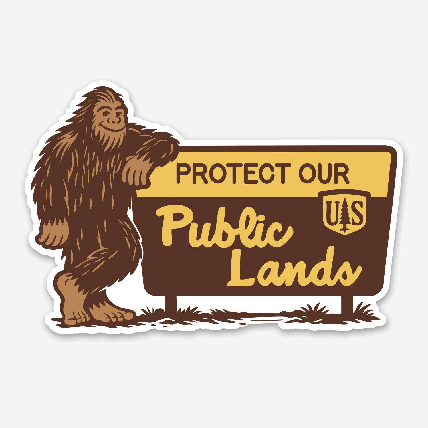 Bigfoot says 'Protect Our Public Lands" Vinyl Sticker - Wander Together Outfitters