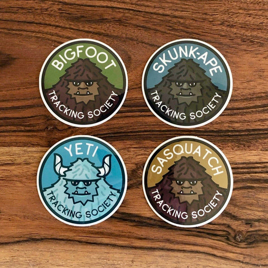 Bigfoot Tracking Society Sticker Set: Yeti, Skunk Ape - Wander Together Outfitters