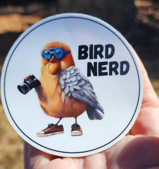 "Bird Nerd" Funny Round Vinyl Sticker - Wander Together Outfitters