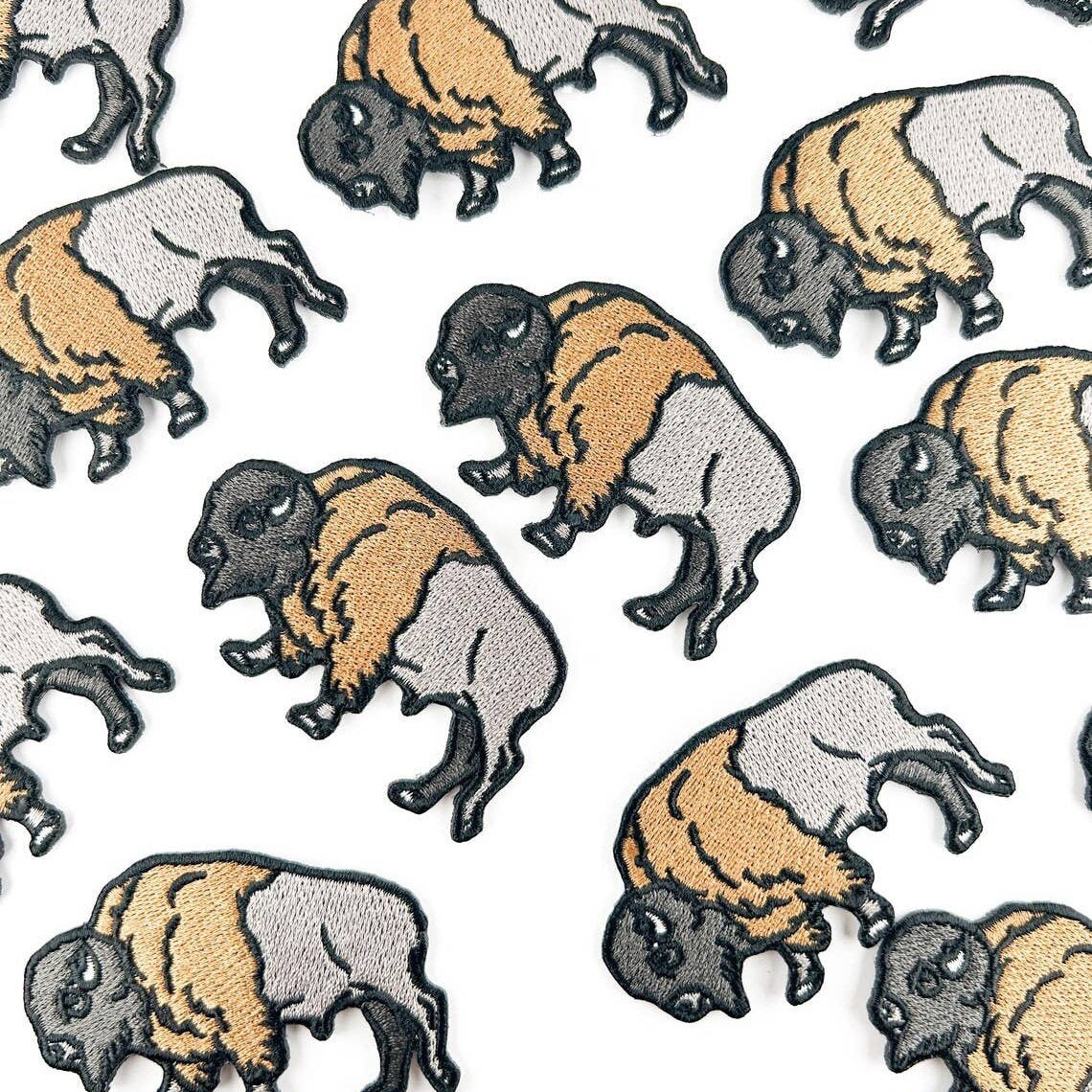 Bison Embroidered Iron On Patch for Hat Buffalo Nature Park - Wander Together Outfitters