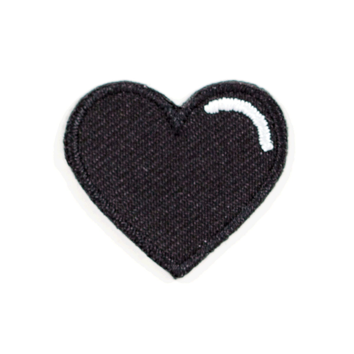 Black Heart Embroidered Sticker Patch - Wander Together Outfitters