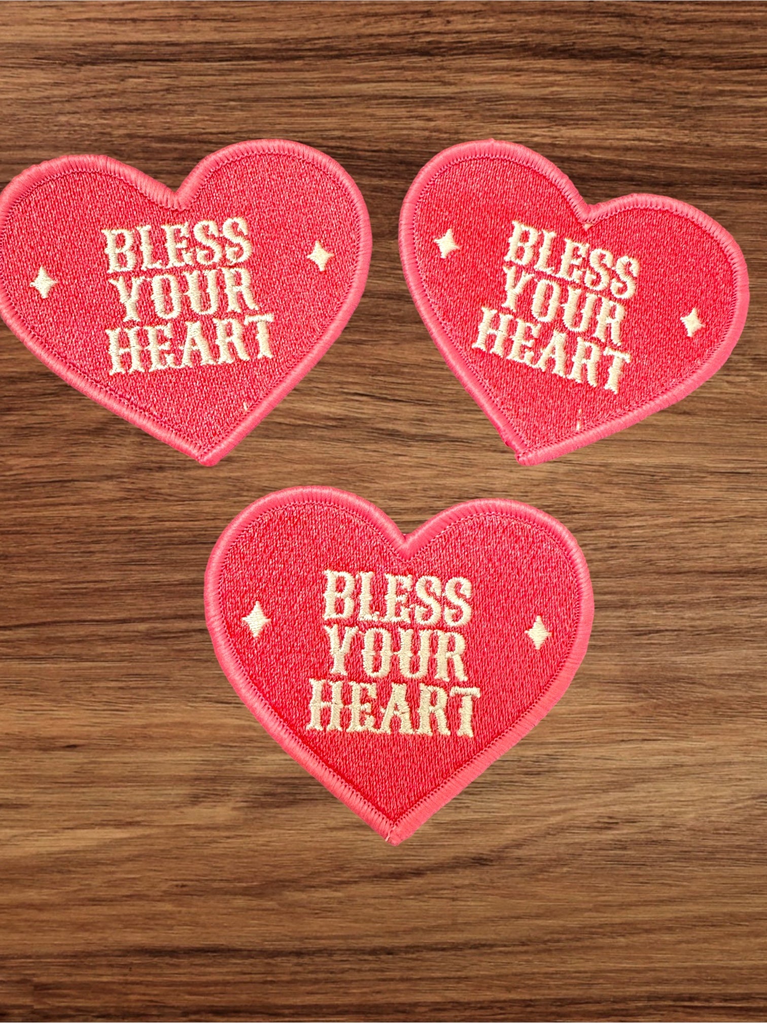 “Bless Your Heart” Embroidered Iron On Patches - Wander Together Outfitters