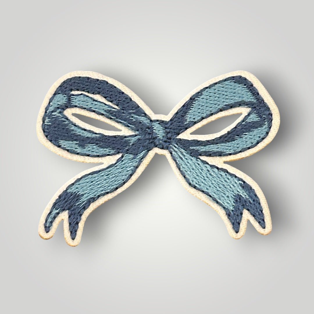 Blue Coquette Ribbon Iron On Patch - Wander Together Outfitters