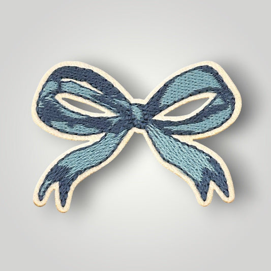 Blue Coquette Ribbon Iron On Patch - Wander Together Outfitters