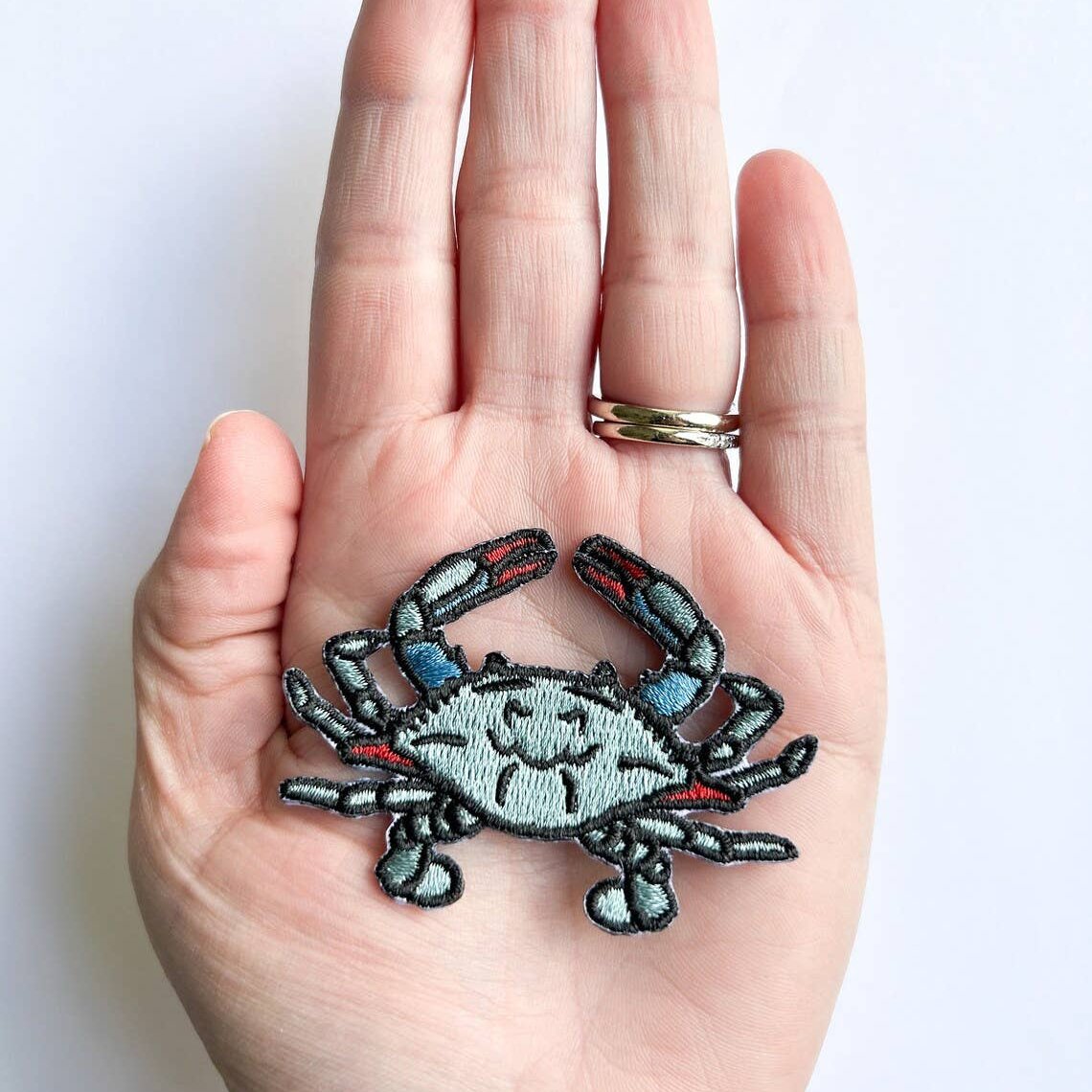 Blue Crab Iron On Sew On Embroidered Patch - Wander Together Outfitters