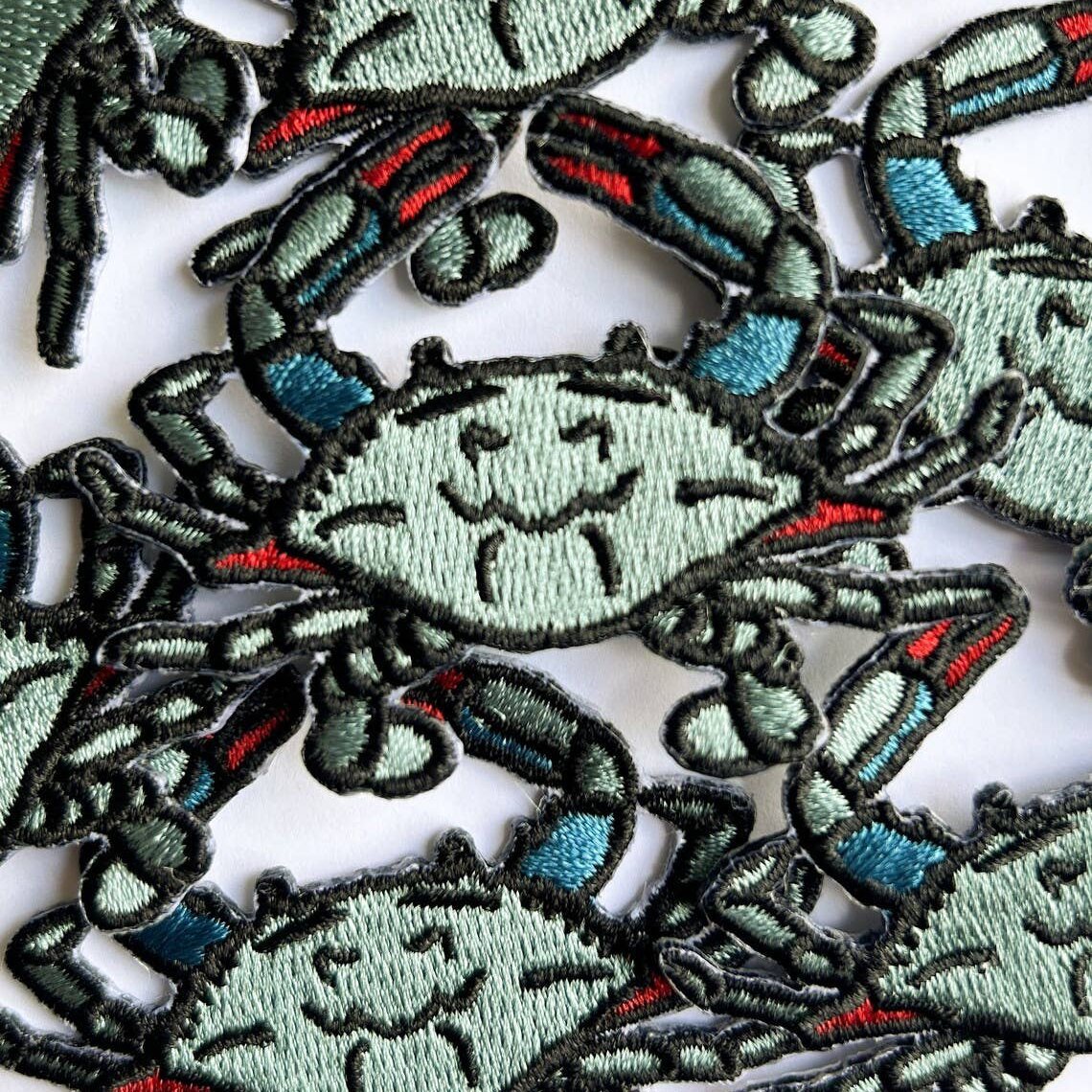 Blue Crab Iron On Sew On Embroidered Patch - Wander Together Outfitters