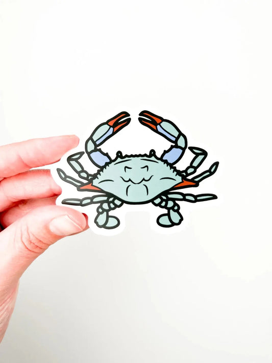 Blue Crab Sticker Coastal Vinyl Sticker Decal - Wander Together Outfitters