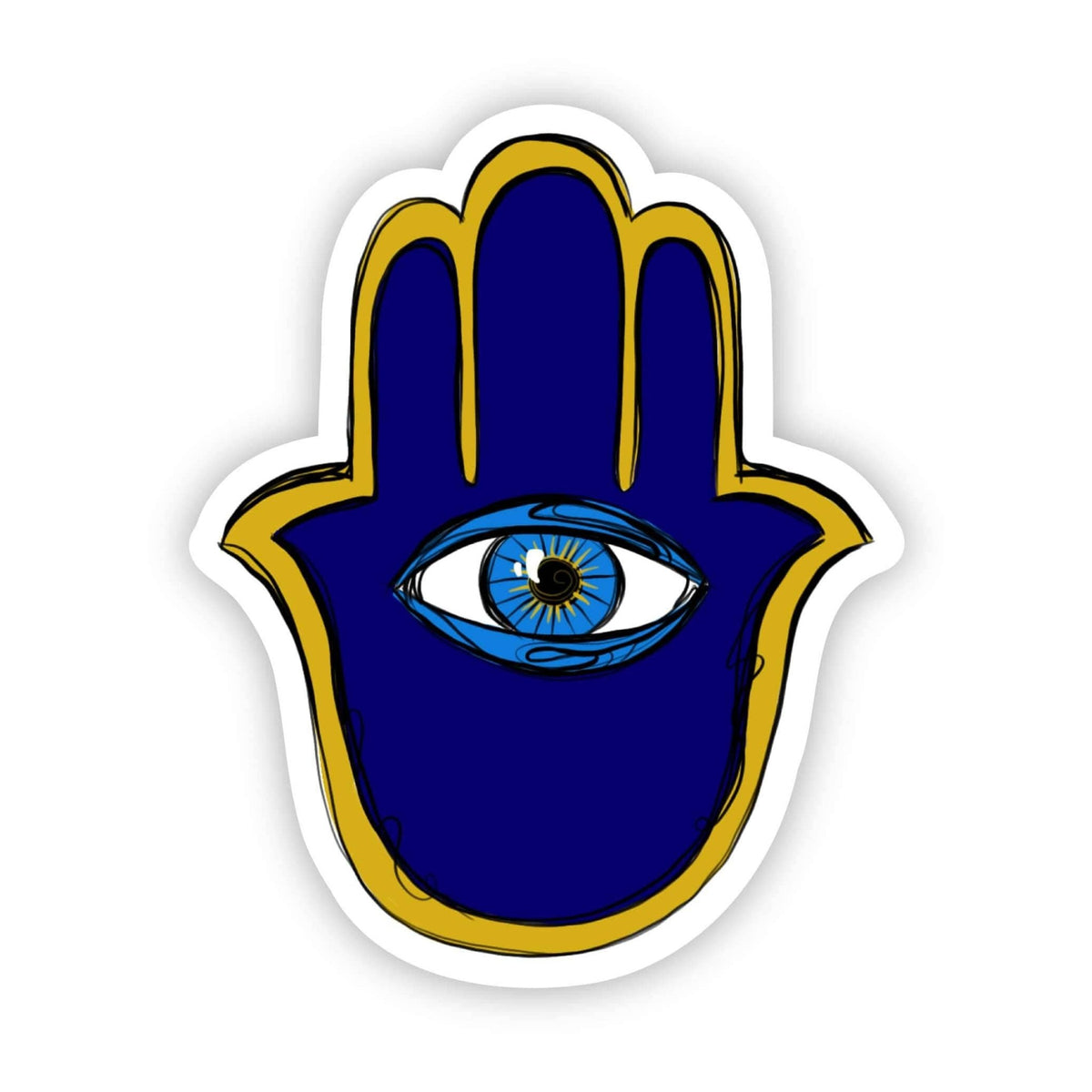 Blue Evil Eye with Hamsa Sticker - Wander Together Outfitters