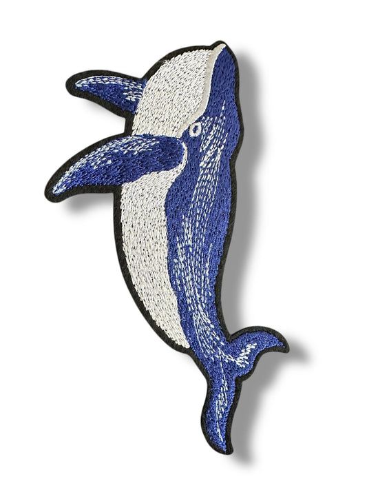 Blue Whale Embroidered Large Iron On Patch - Wander Together Outfitters