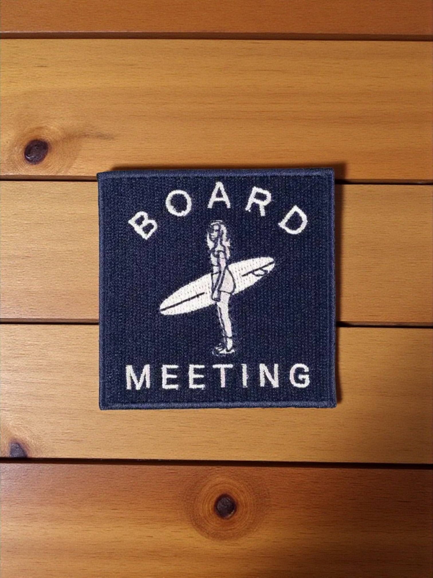 "Board Meeting" Surf Embroidered Iron - On Patch Coastal Surfer - Wander Together Outfitters