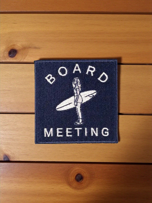 "Board Meeting" Surf Embroidered Iron - On Patch Coastal Surfer - Wander Together Outfitters