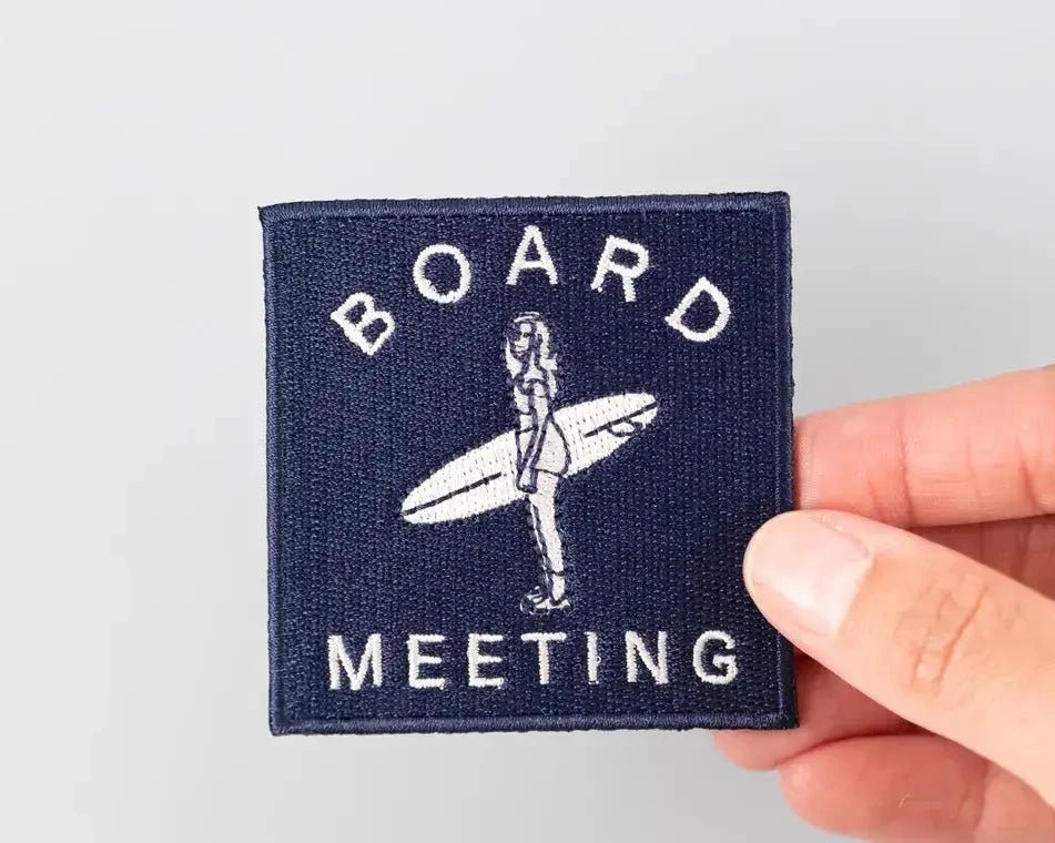 "Board Meeting" Surf Embroidered Iron - On Patch Coastal Surfer - Wander Together Outfitters