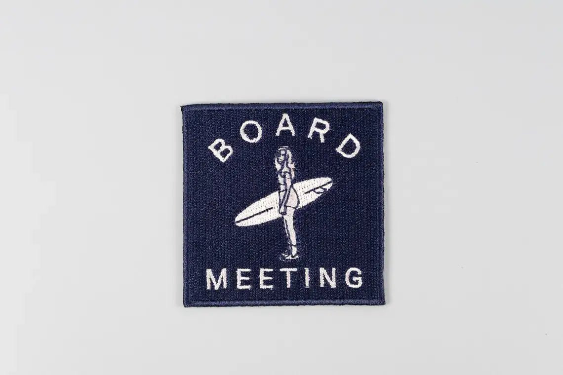 "Board Meeting" Surf Embroidered Iron - On Patch Coastal Surfer - Wander Together Outfitters