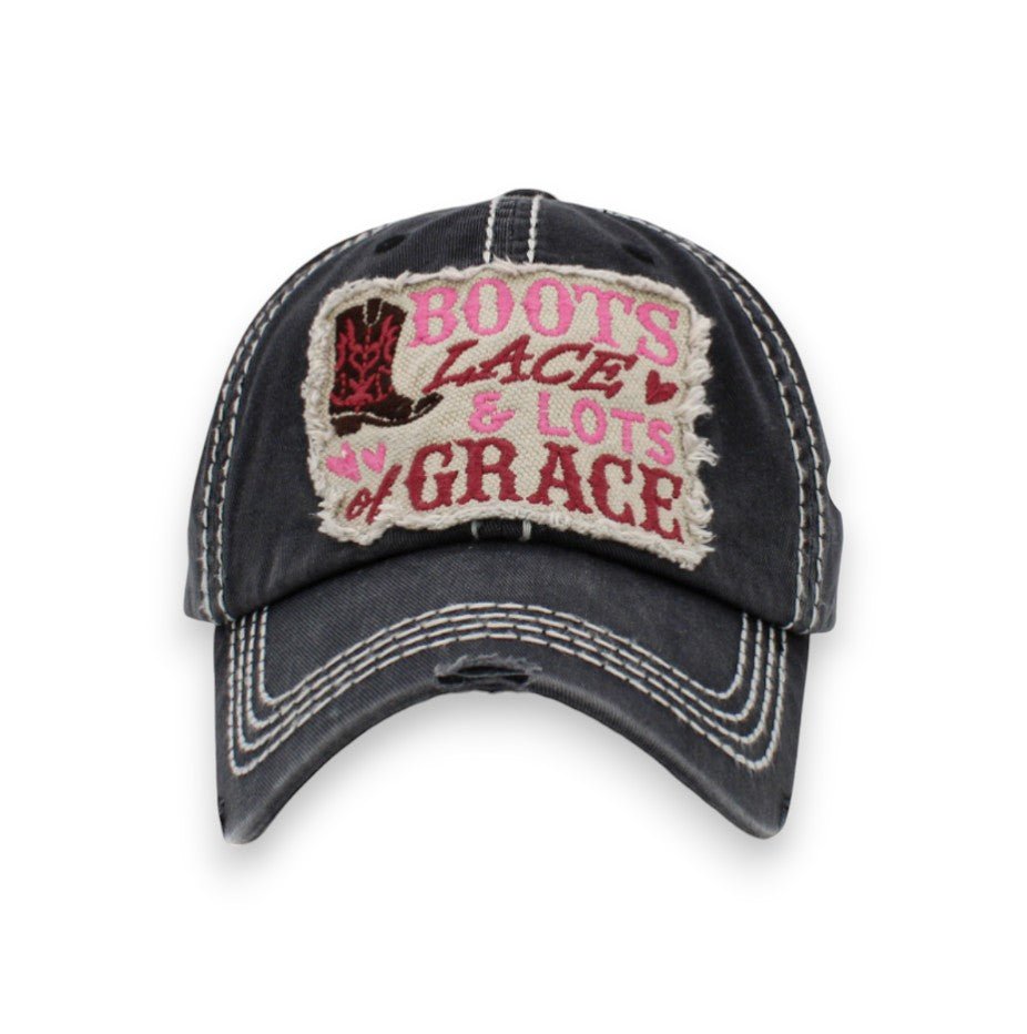 “Boots & Lace & Lots of Grace” Cap (SALE) - Wander Together Outfitters