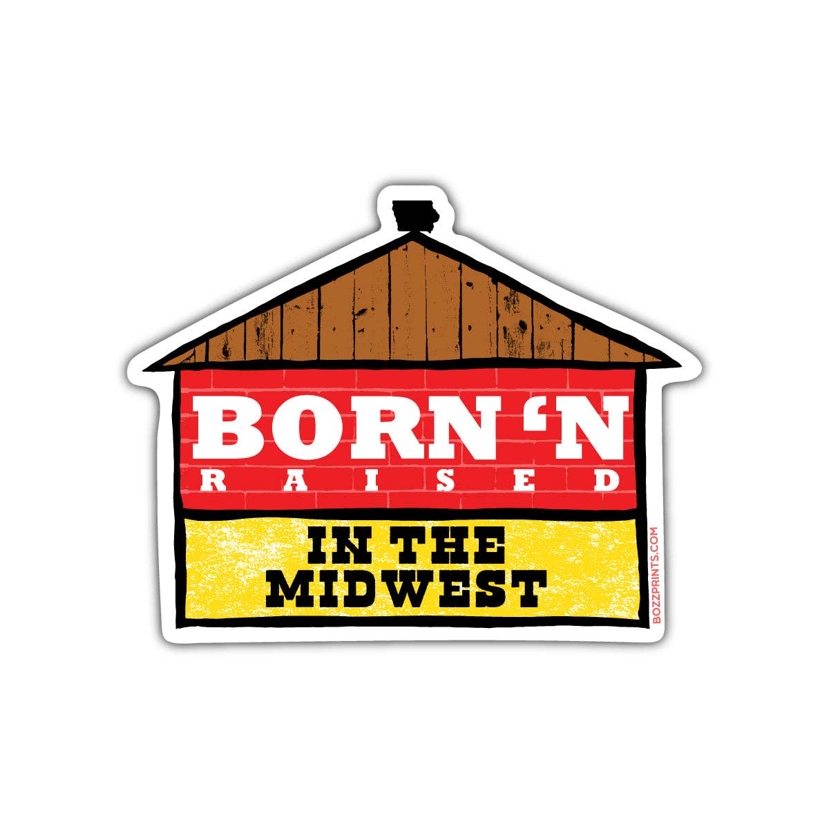 "Born N' Raised Midwest" Vinyl Sticker - Wander Together Outfitters