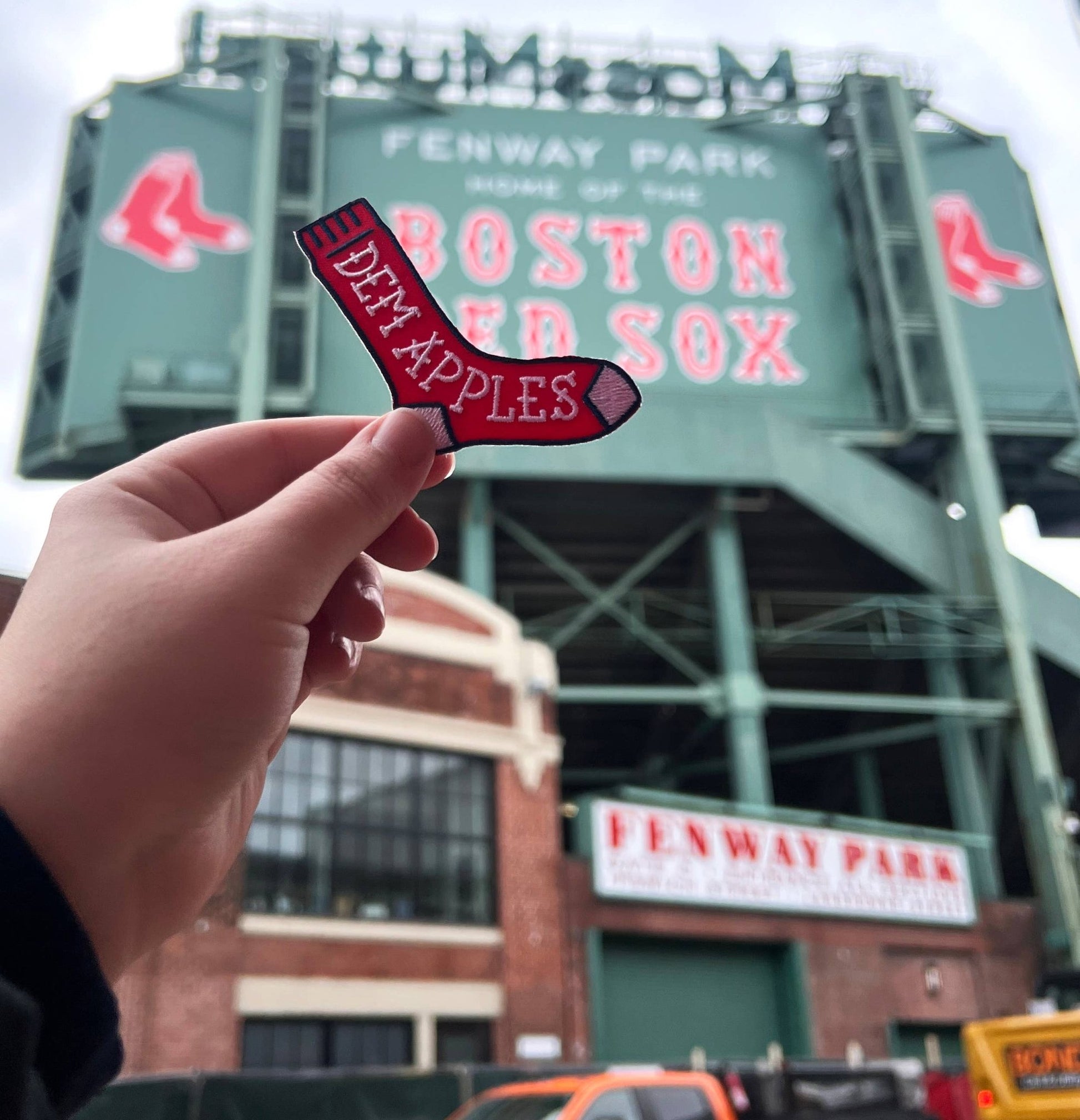 Boston "Dem Apples" Baseball Red Sock Iron On Patch - Wander Together Outfitters