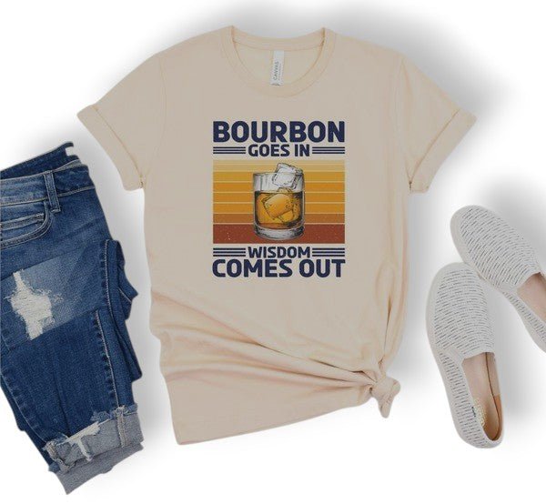 "Bourbon Goes In Wisdom Comes Out" Softstyle Unisex Tee - Wander Together Outfitters