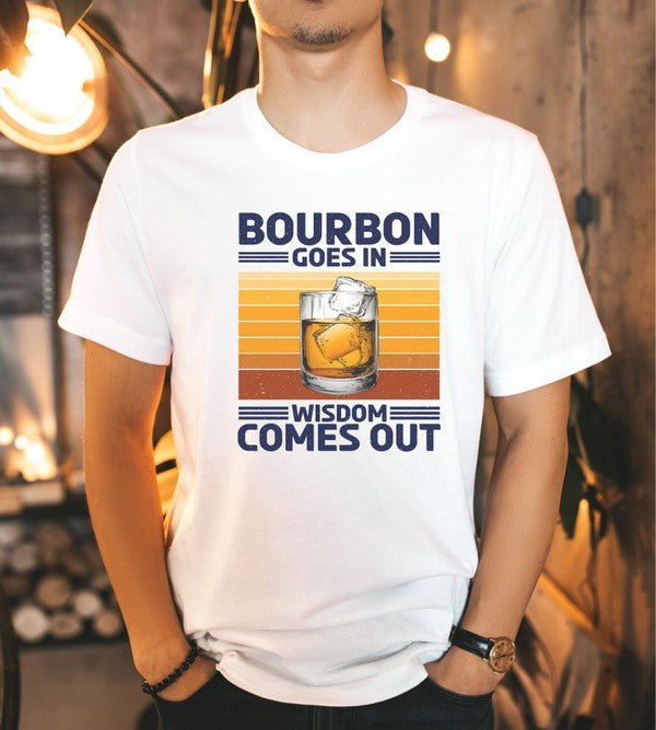 "Bourbon Goes In Wisdom Comes Out" Softstyle Unisex Tee - Wander Together Outfitters
