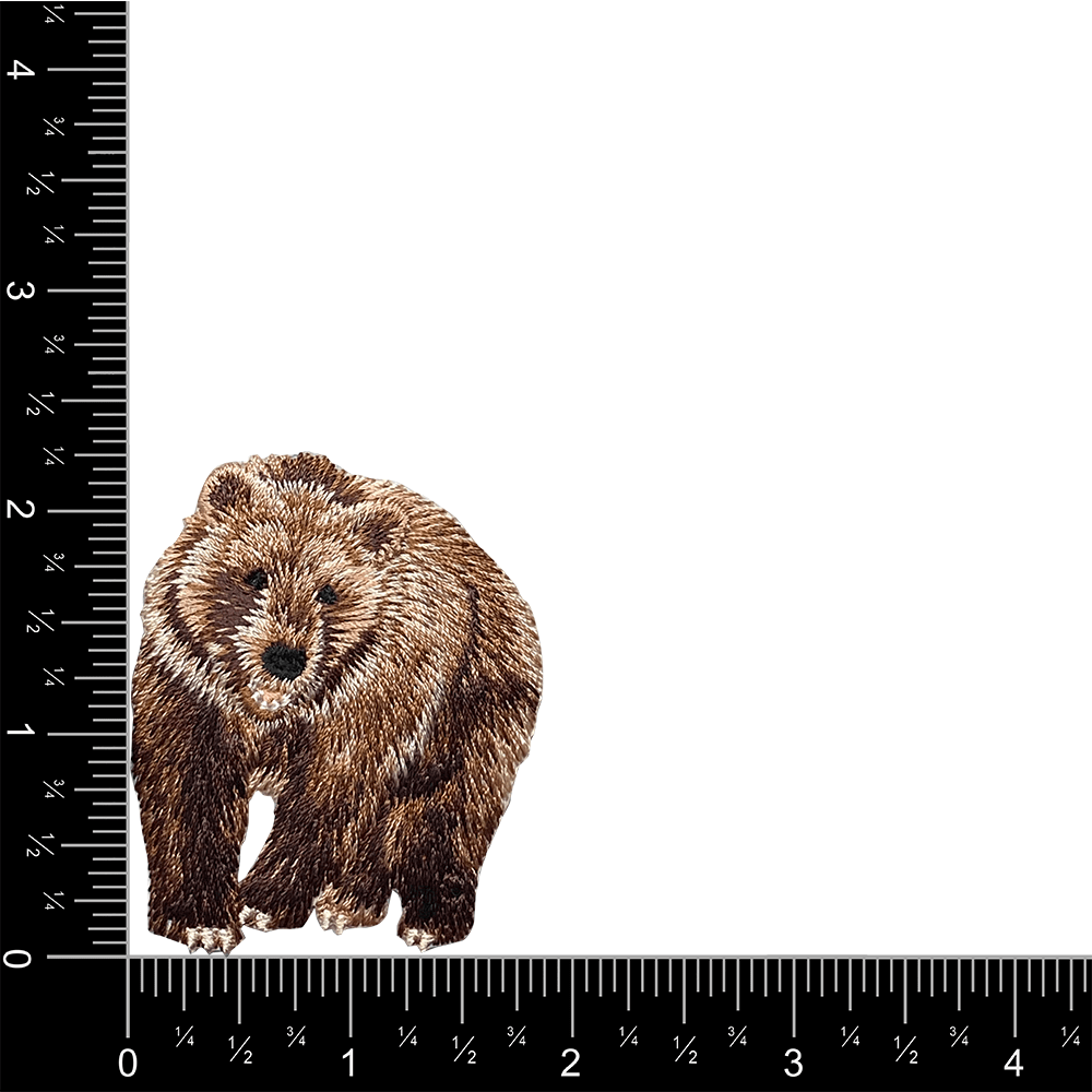 Brown Grizzly Bear Iron On Patch - Wander Together Outfitters