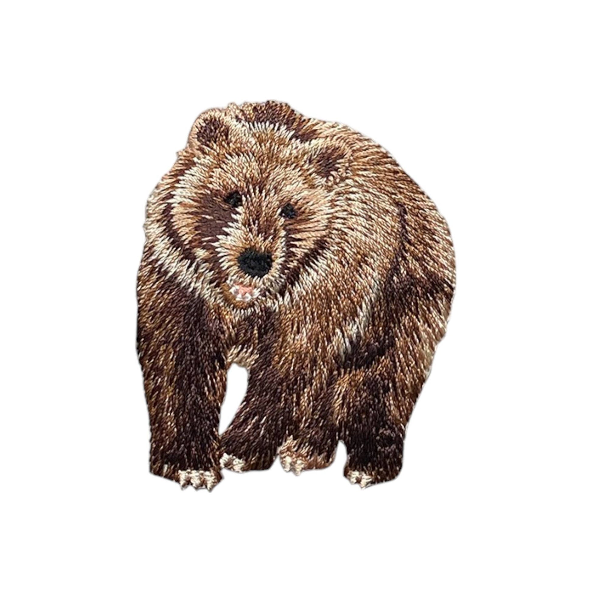 Brown Grizzly Bear Iron On Patch - Wander Together Outfitters