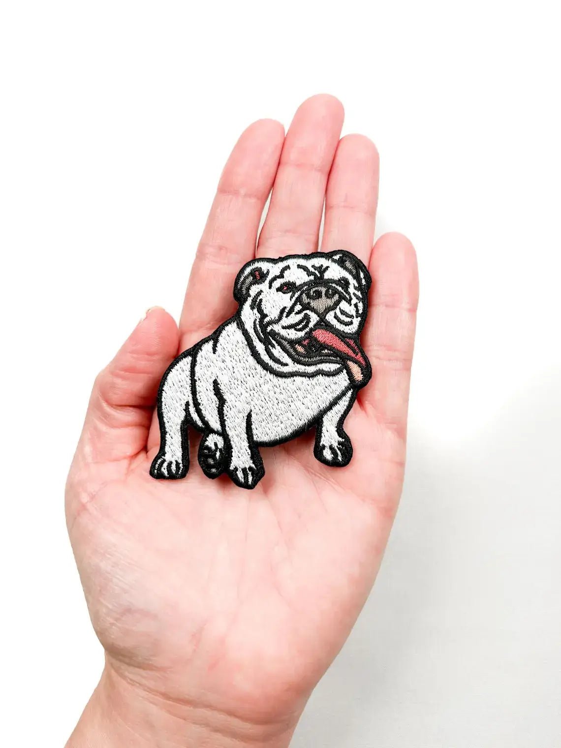 Bulldog Embroidered Iron On Dog Patch - Wander Together Outfitters