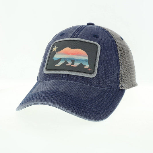 California Bear Dashboard Trucker Hat in Navy/Grey - Wander Together Outfitters