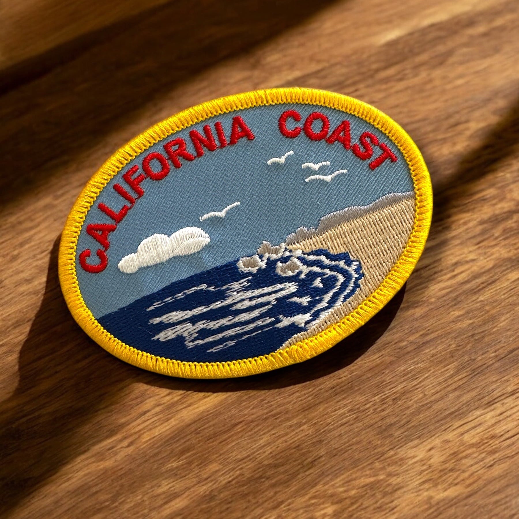 California Coast Embroidered Oval Iron On Patch - Wander Together Outfitters