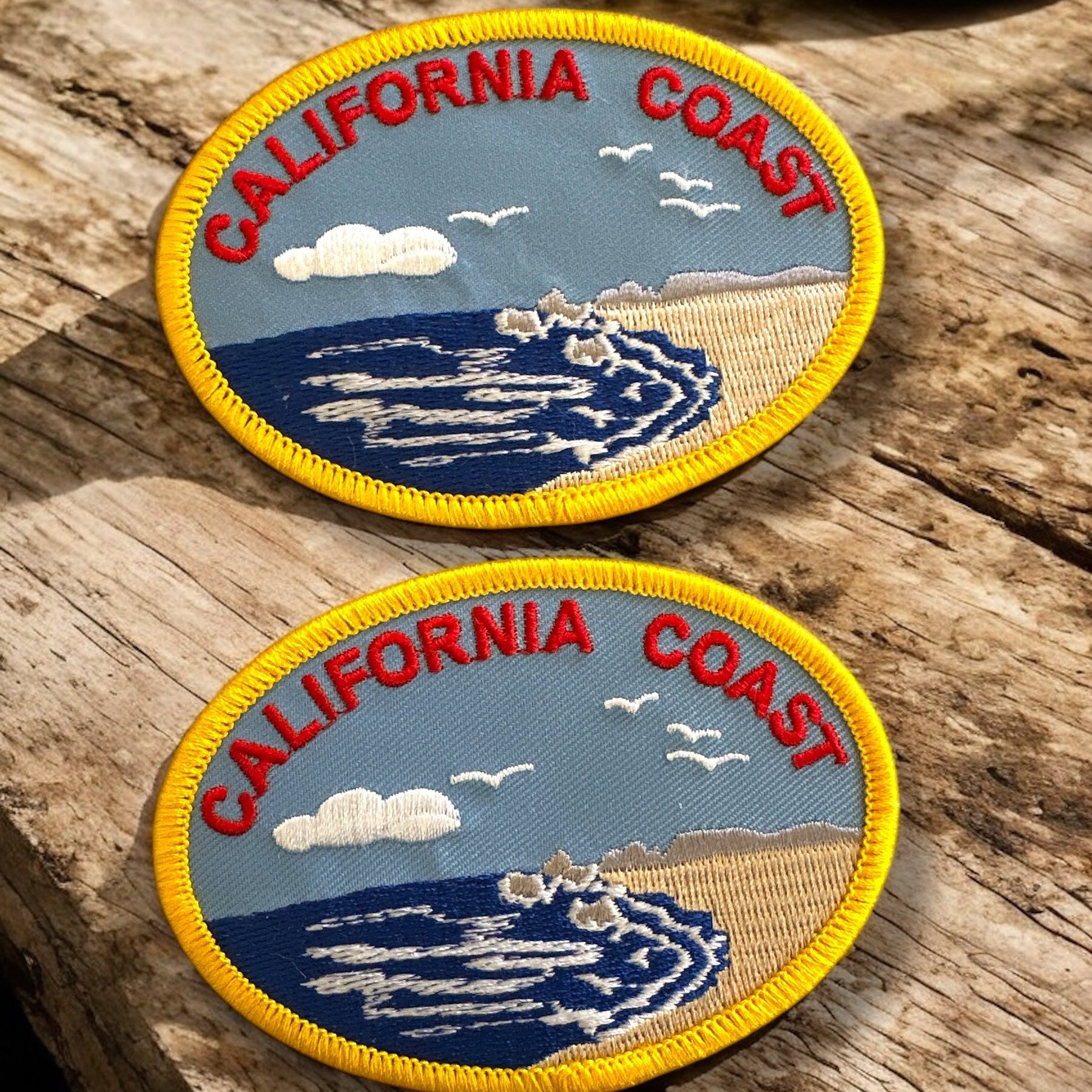 California Coast Embroidered Oval Iron On Patch - Wander Together Outfitters