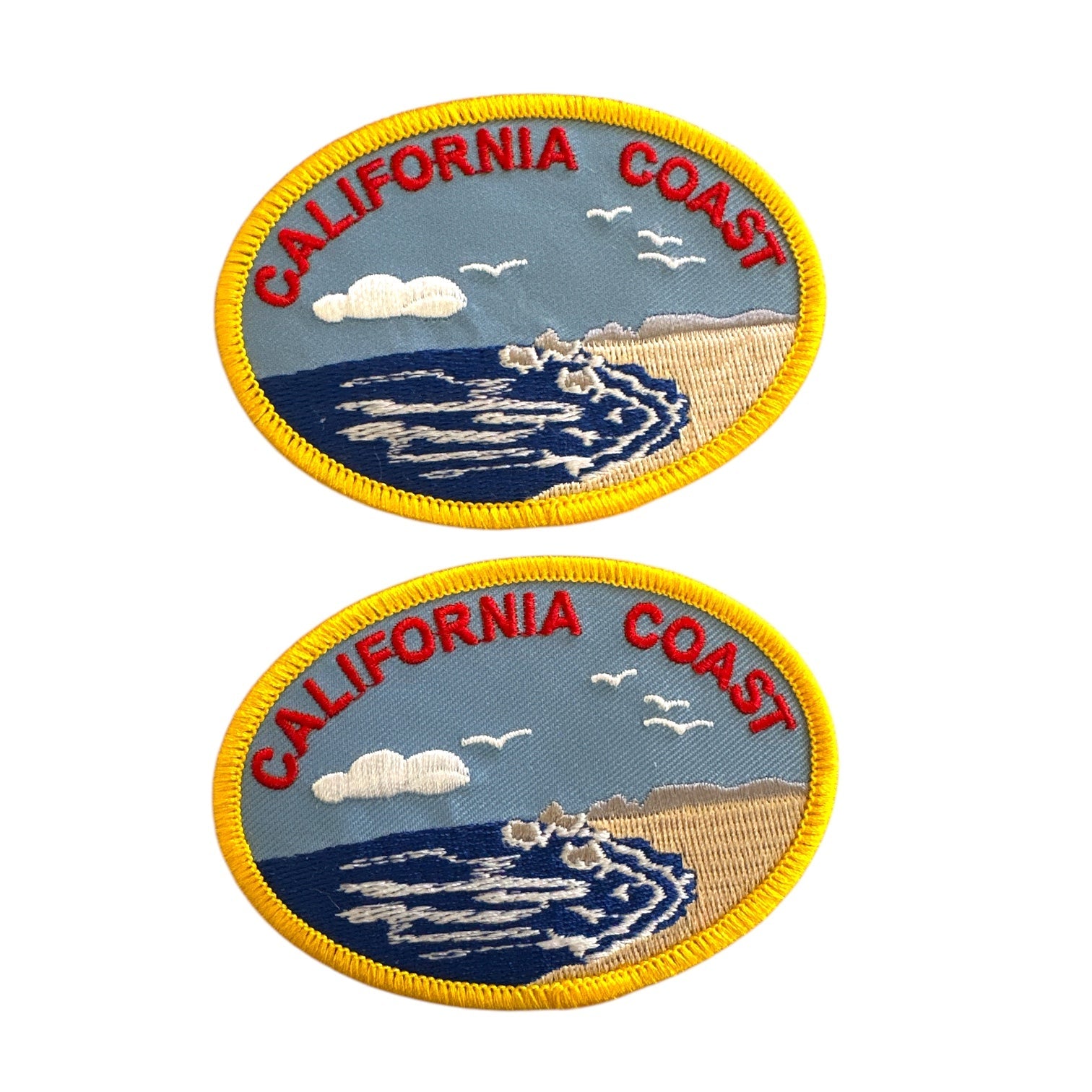 California Coast Embroidered Oval Iron On Patch - Wander Together Outfitters