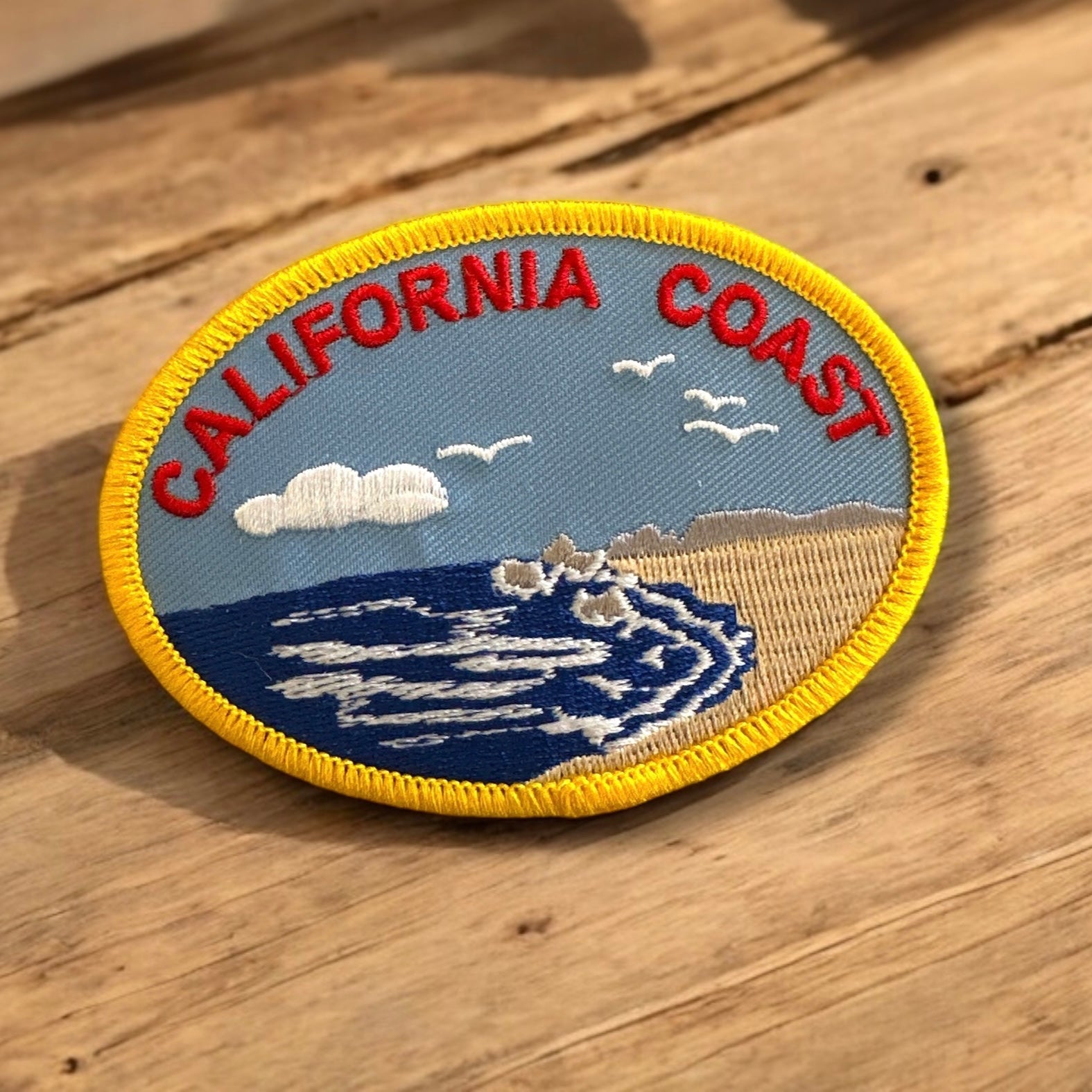 California Coast Embroidered Oval Iron On Patch - Wander Together Outfitters