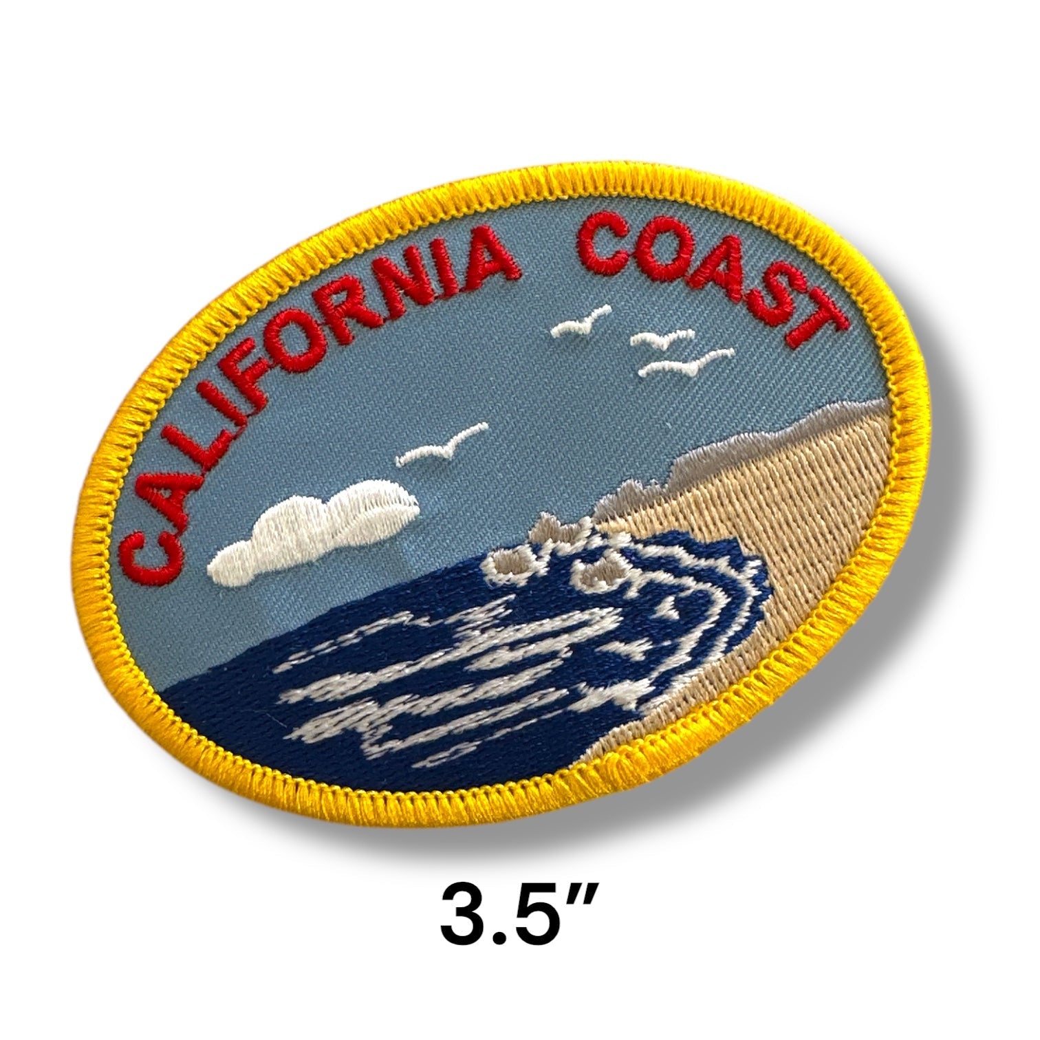 California Coast Embroidered Oval Iron On Patch - Wander Together Outfitters