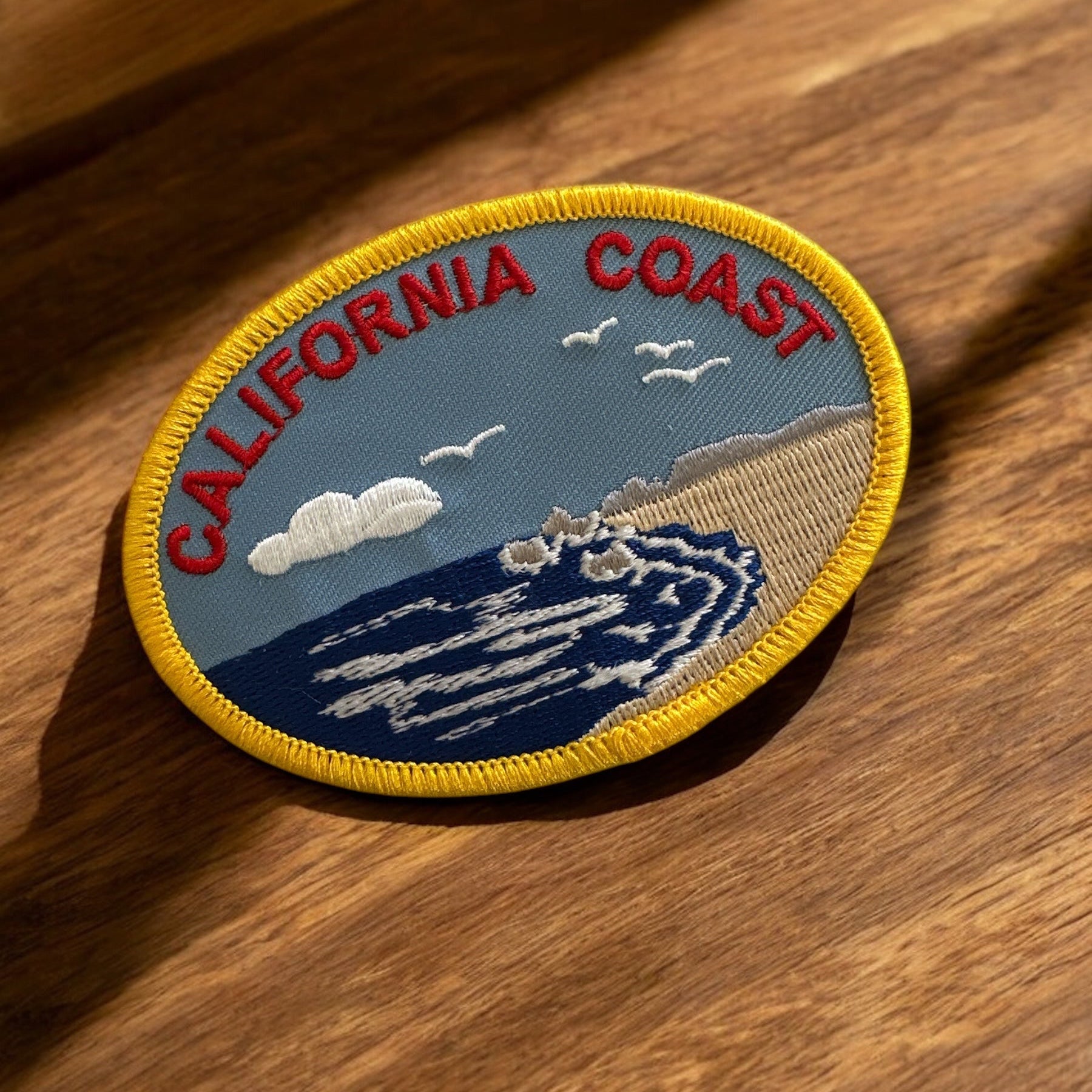 California Coast Embroidered Oval Iron On Patch - Wander Together Outfitters