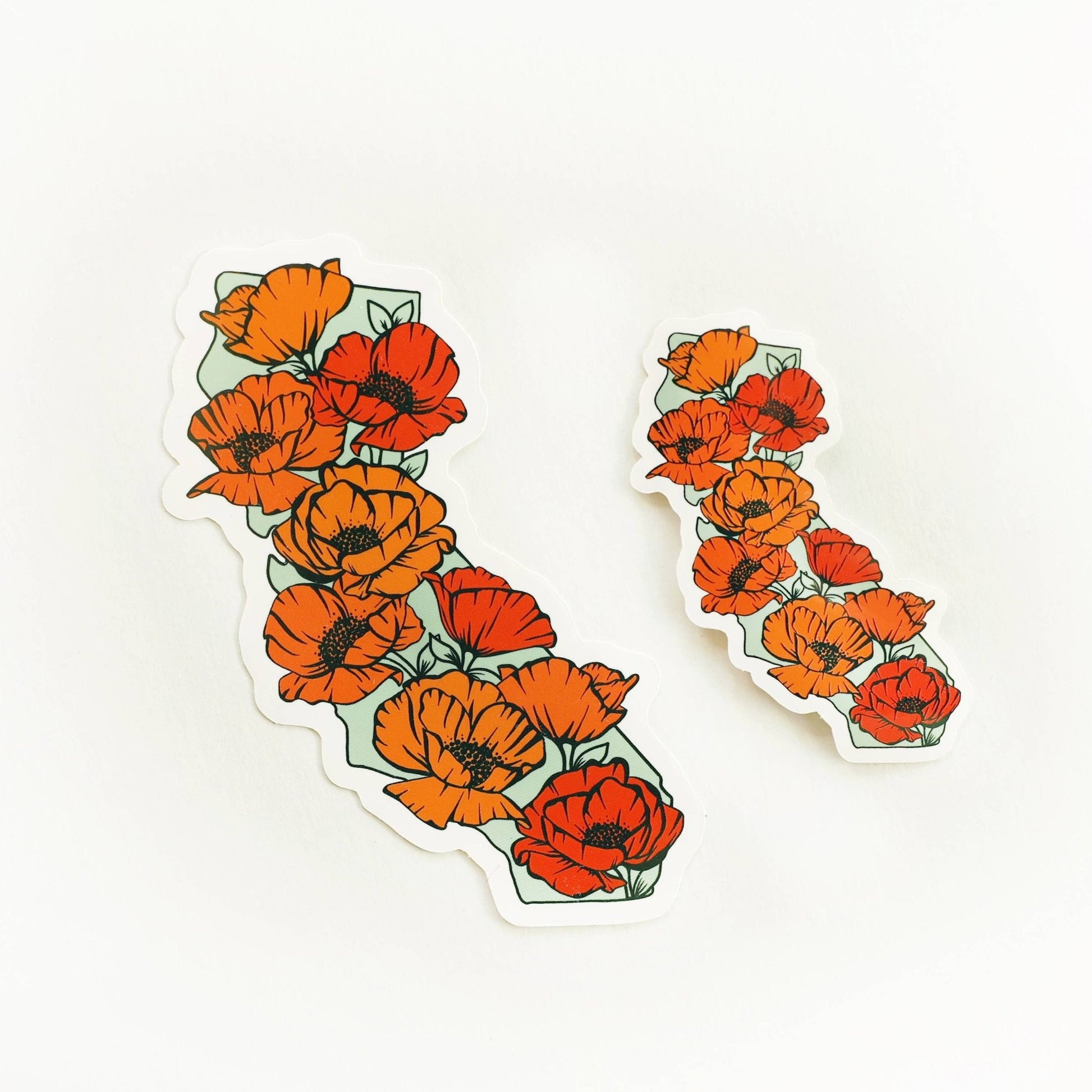 California Full of Poppies Vinyl Sticker - Wander Together Outfitters