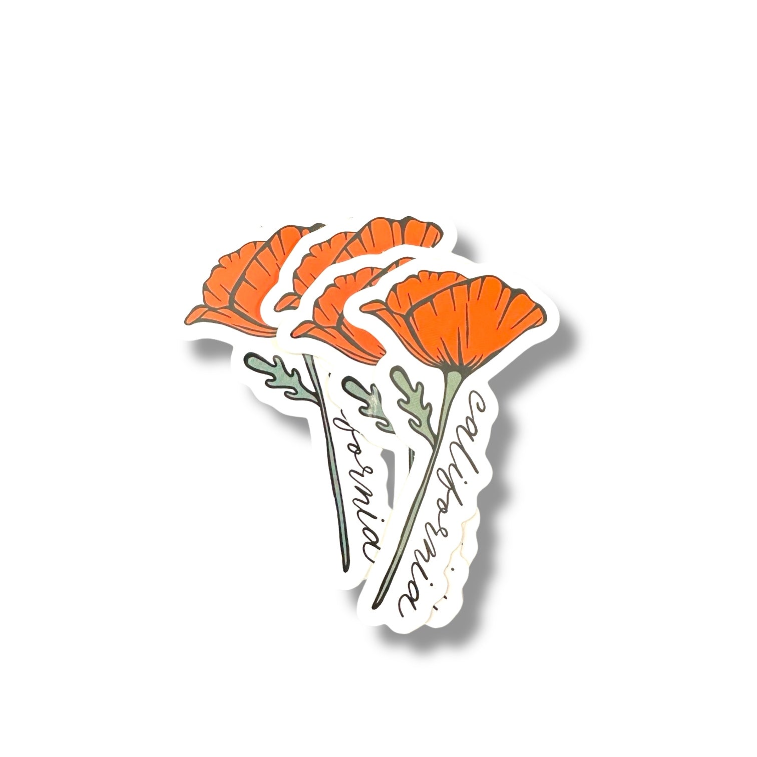California Golden Blooming Poppy Vinyl Sticker - Wander Together Outfitters