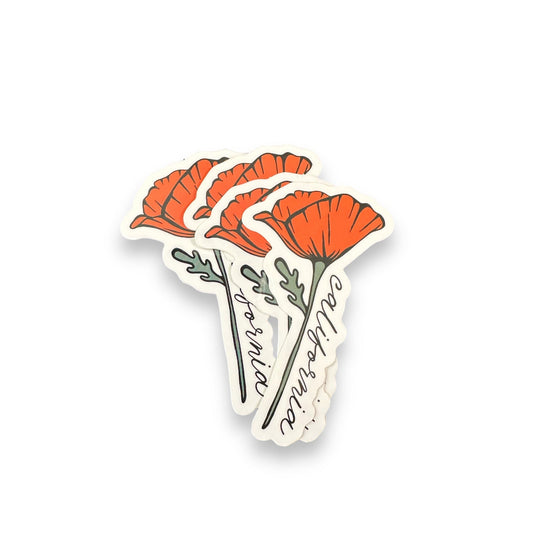 California Golden Blooming Poppy Vinyl Sticker - Wander Together Outfitters