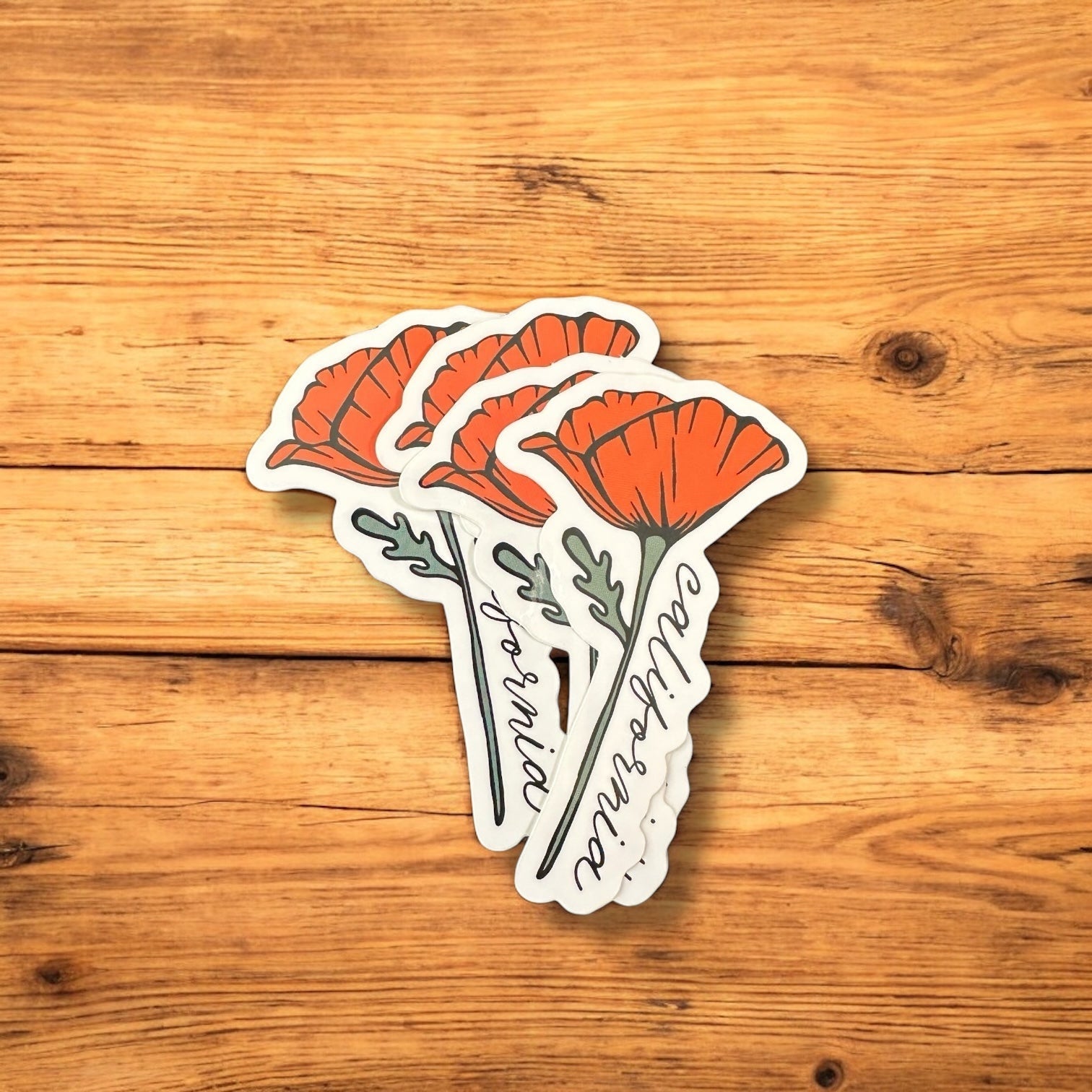 California Golden Blooming Poppy Vinyl Sticker - Wander Together Outfitters