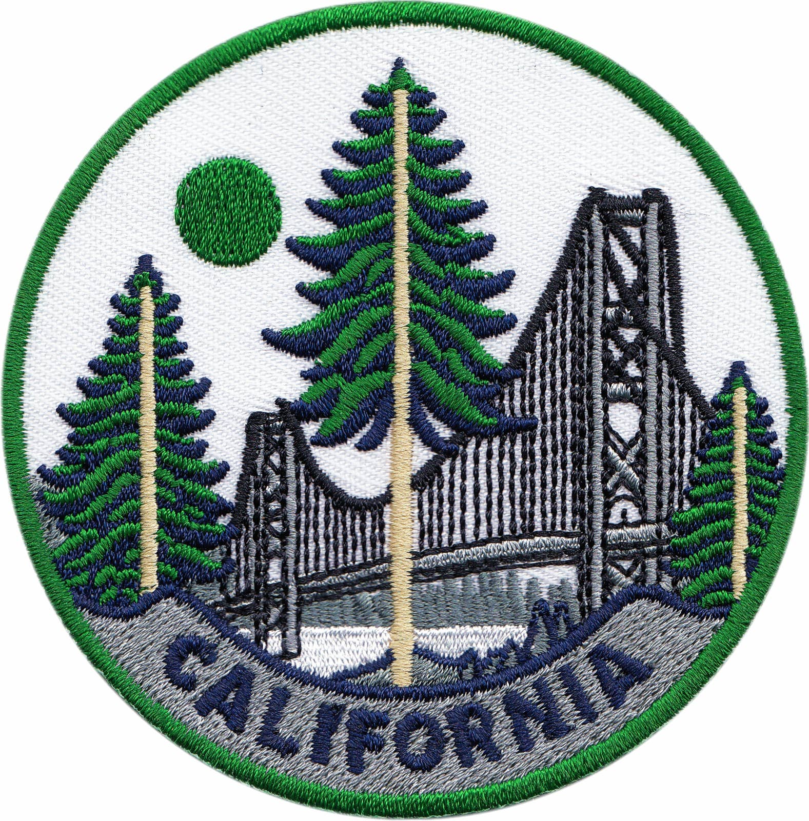 California Iron On Patch With Golden Gate Bridge And Trees - Wander Together Outfitters