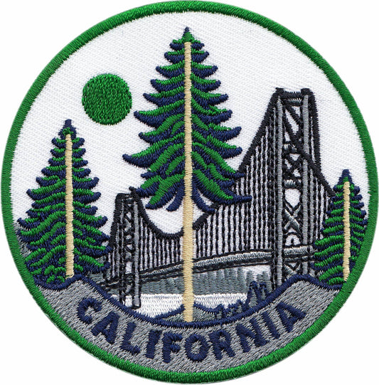 California Iron On Patch With Golden Gate Bridge And Trees - Wander Together Outfitters