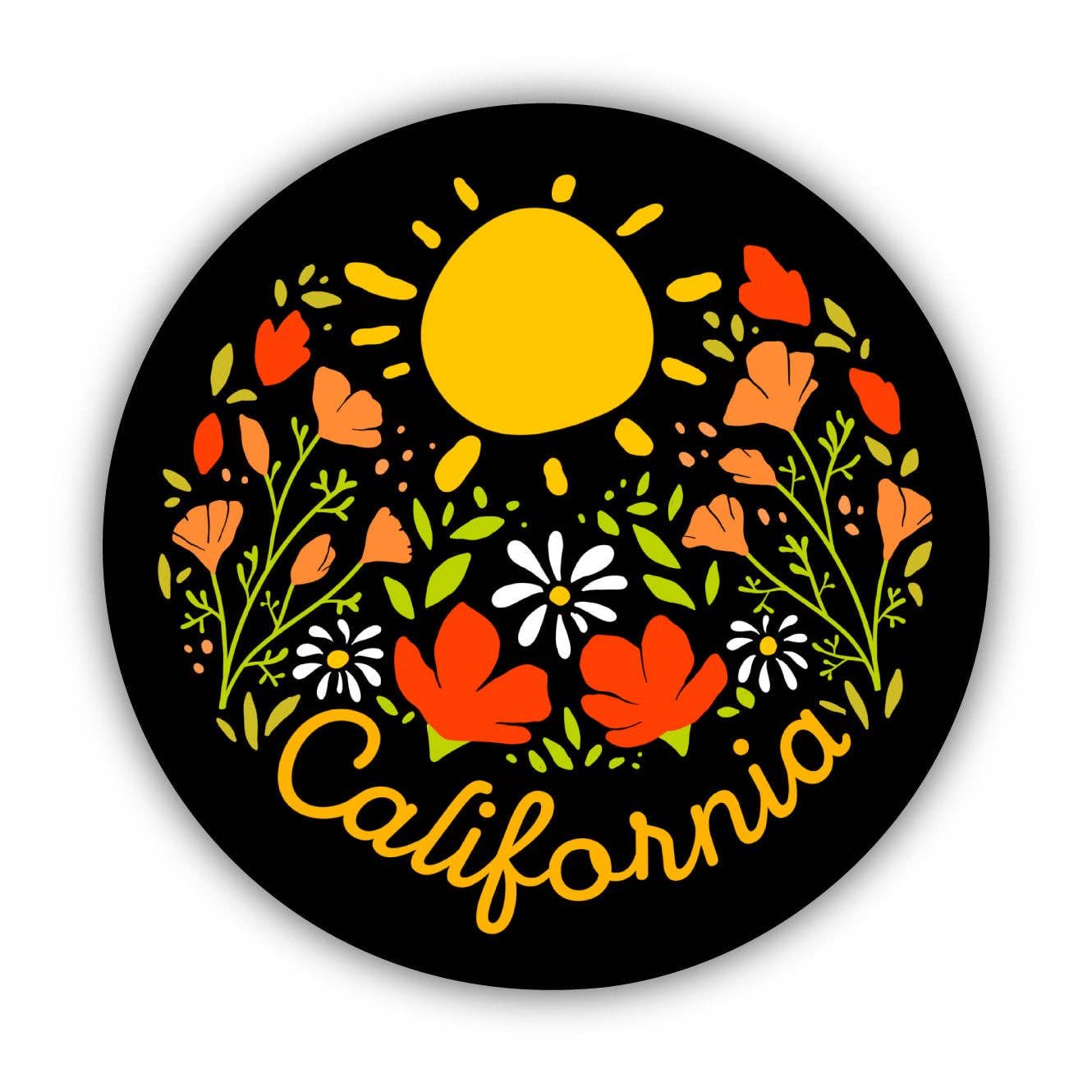 California Sticker Sunshine & Flowers - Wander Together Outfitters