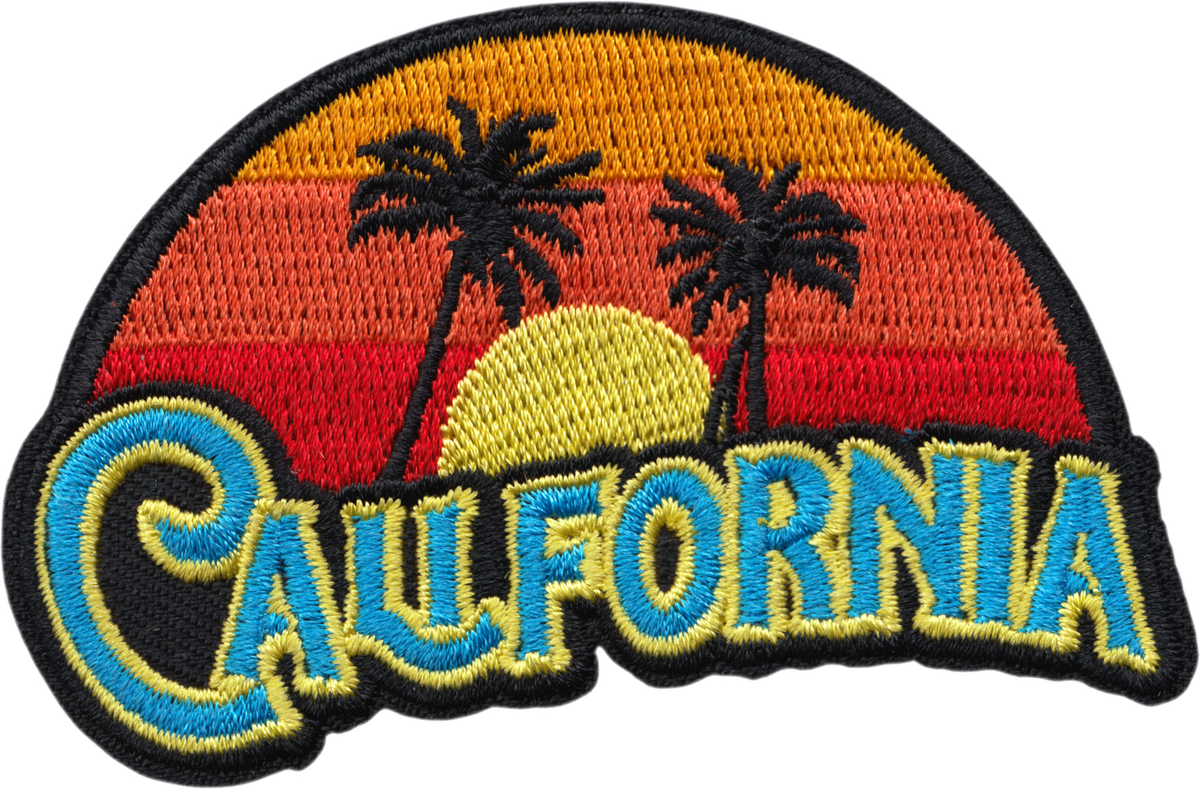 California Sunset With Palms Iron On Patch - Wander Together Outfitters