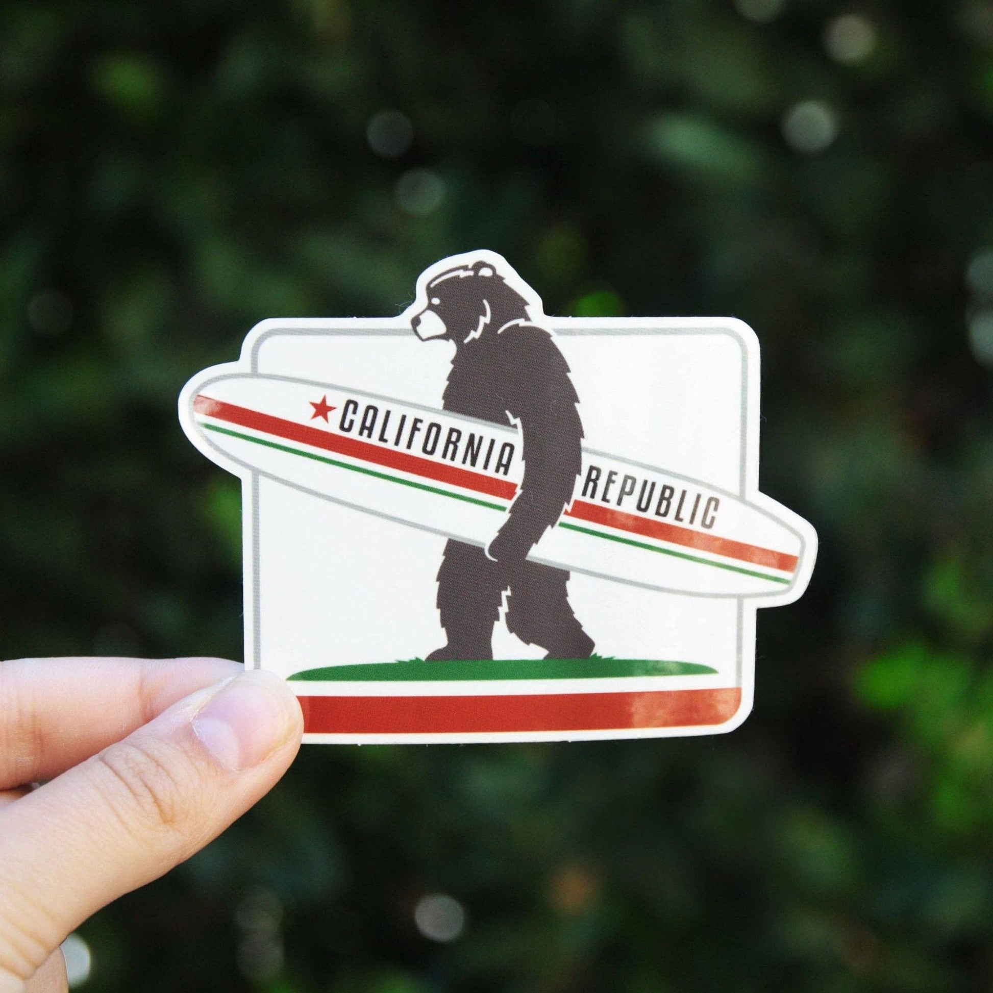 California Surf Bear Vinyl Sticker - Wander Together Outfitters
