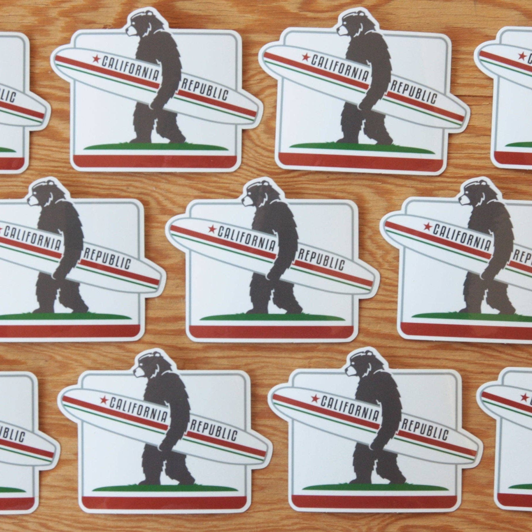 California Surf Bear Vinyl Sticker - Wander Together Outfitters