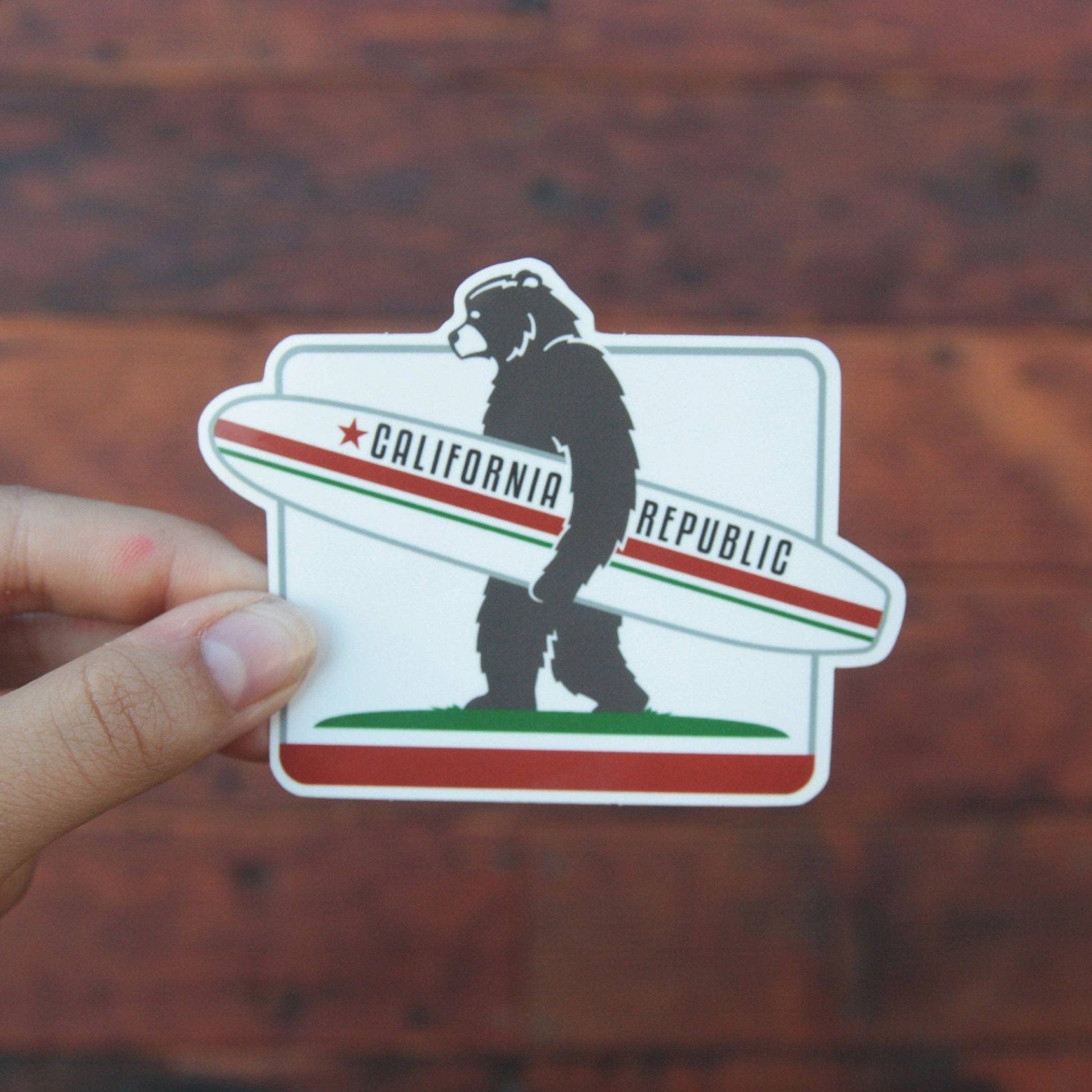 California Surf Bear Vinyl Sticker - Wander Together Outfitters
