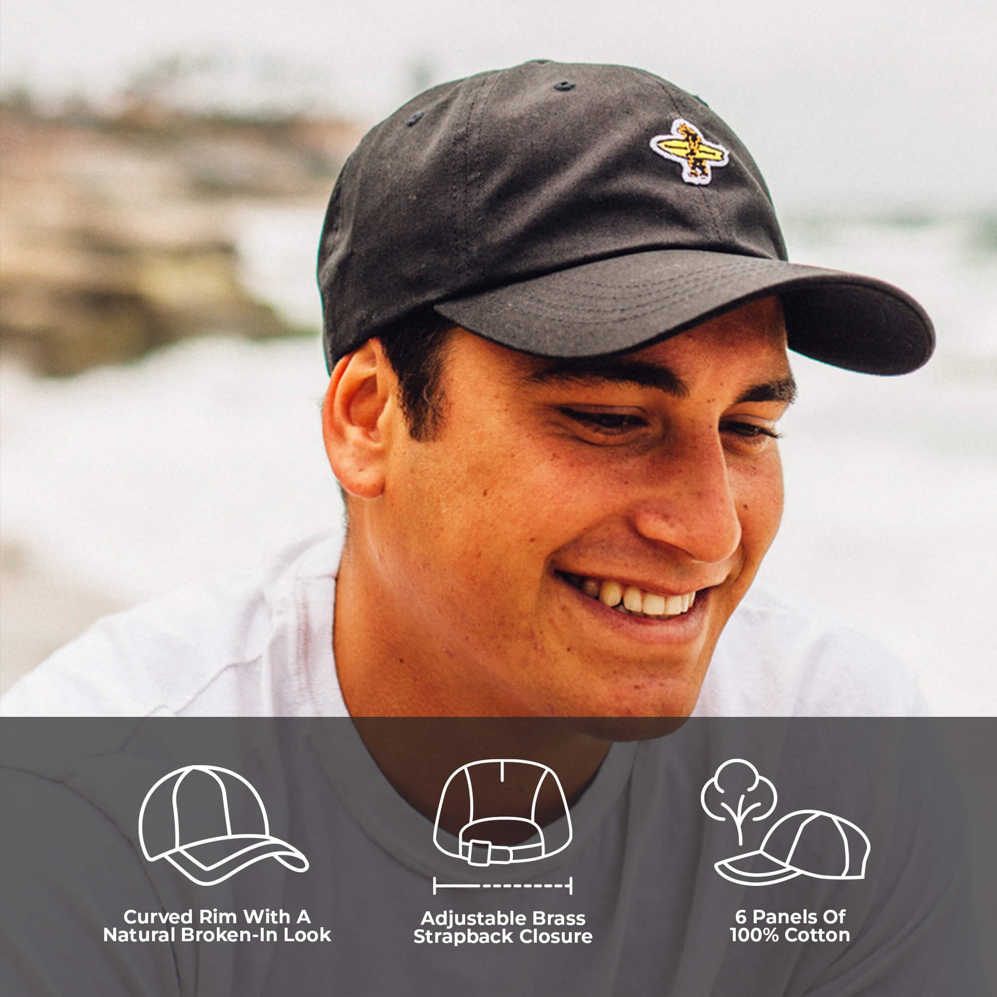 California Surfer Bear Dad Hat - Wander Together Outfitters
