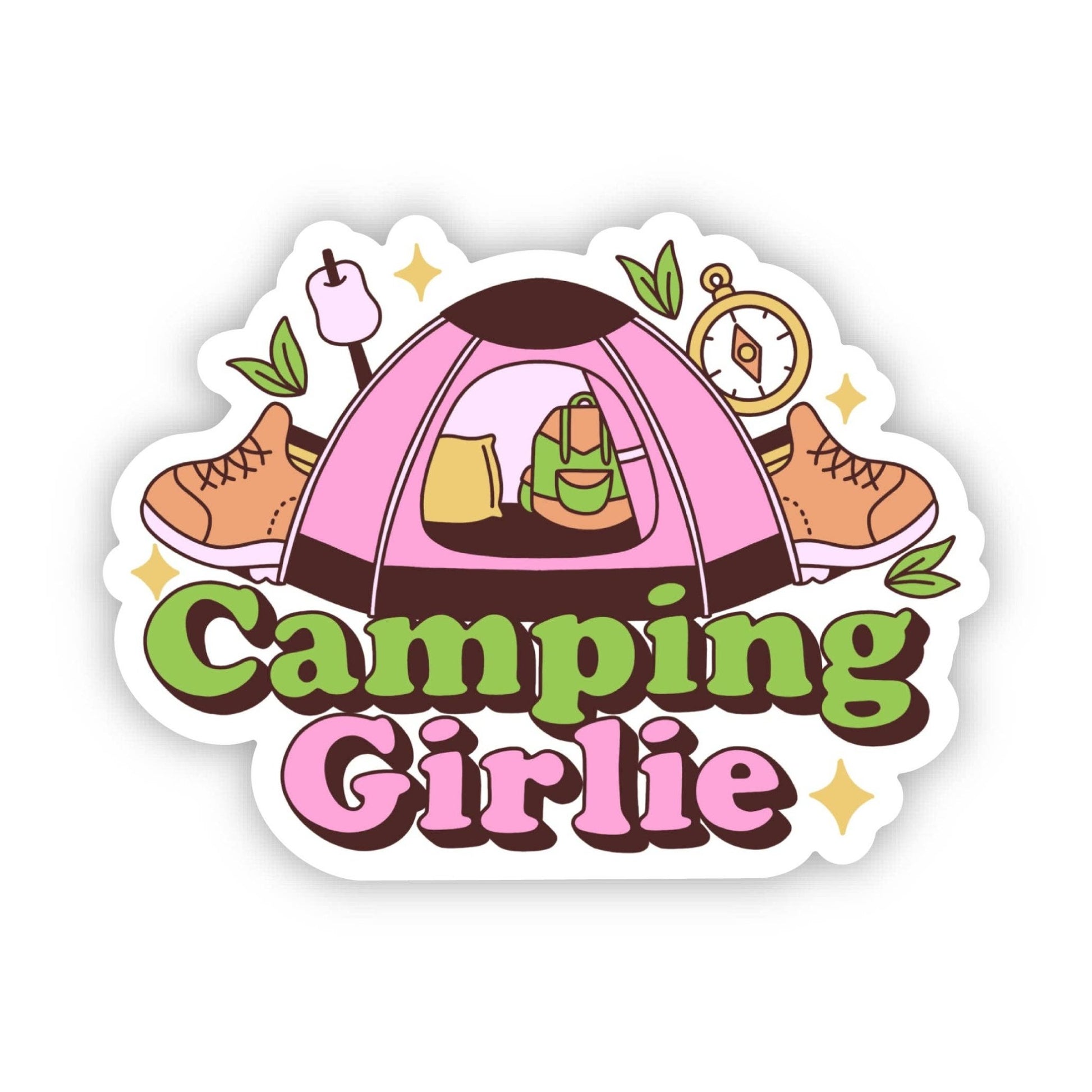 "Camping Girlie" Vinyl Sticker - Wander Together Outfitters