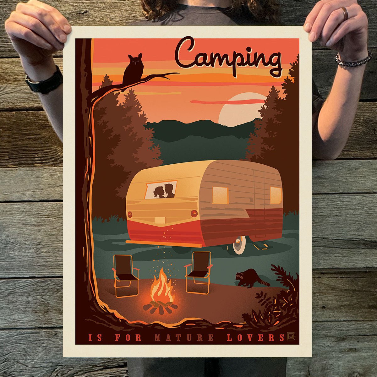 Camping is for Nature Lovers (Lake & Lodge) Art Print - Wander Together Outfitters